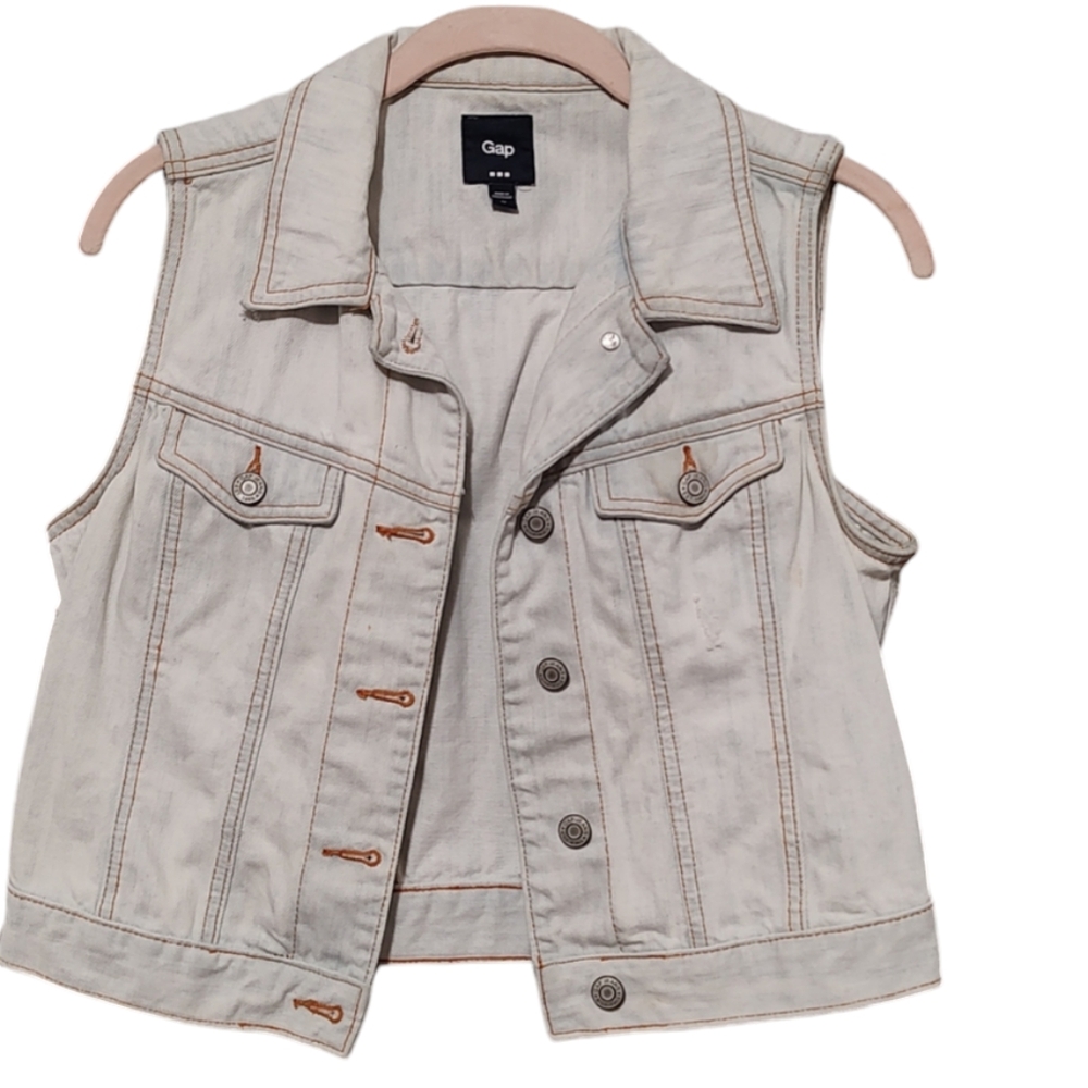 Lt Blue Gap Jean Vest sz Medium